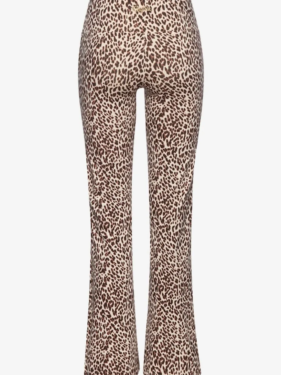 Legging évasé confortable avec imprimé léopard audacieux