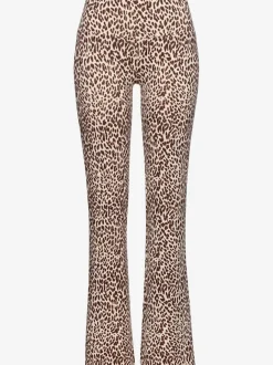 Legging évasé confortable avec imprimé léopard audacieux