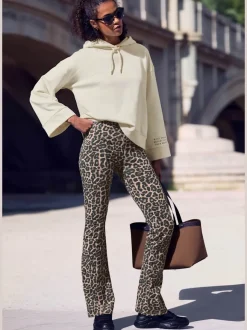 Legging évasé à l'imprimé léopard