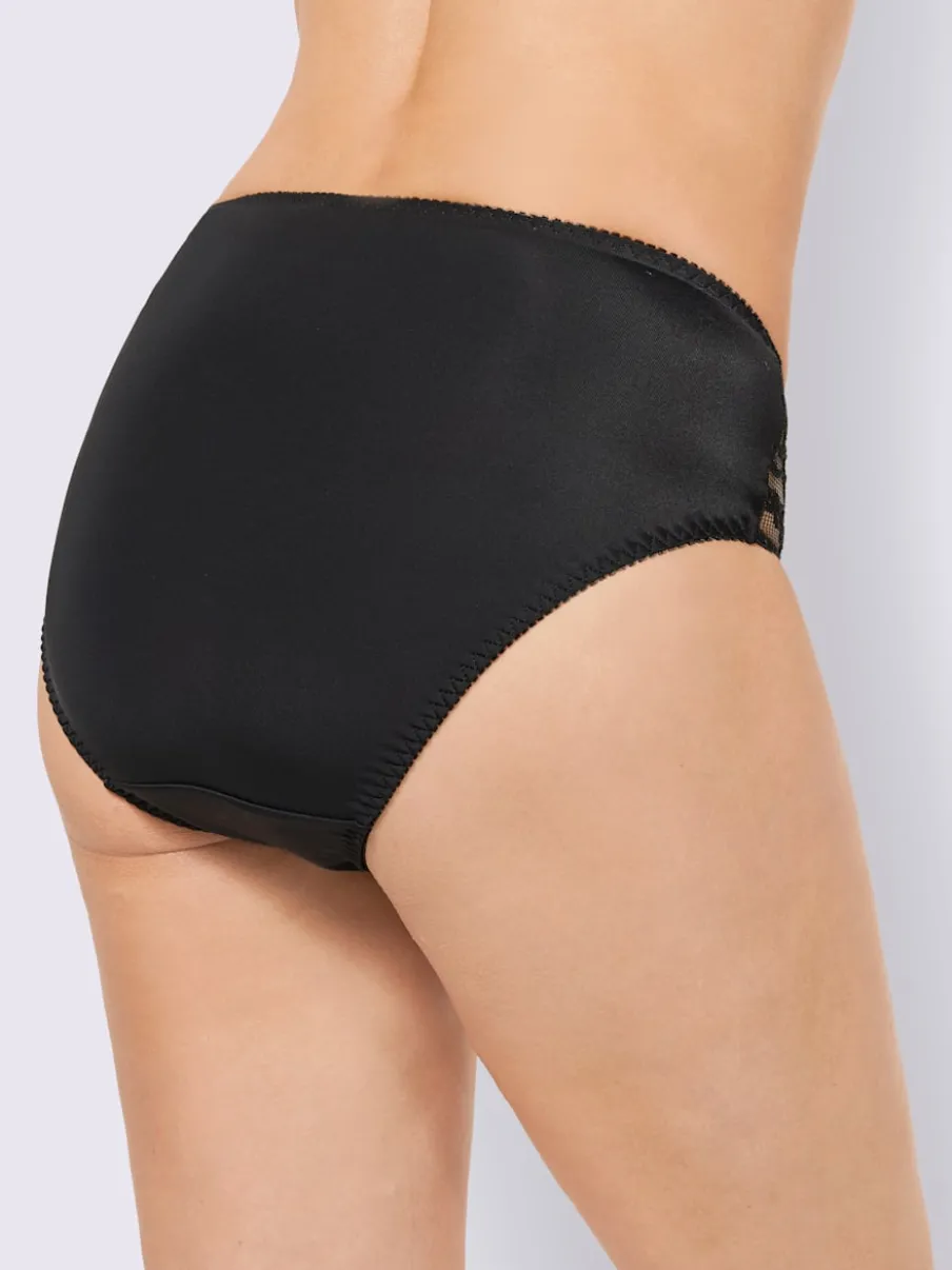 Lot de deux slips avec empiècements en dentelle transparents