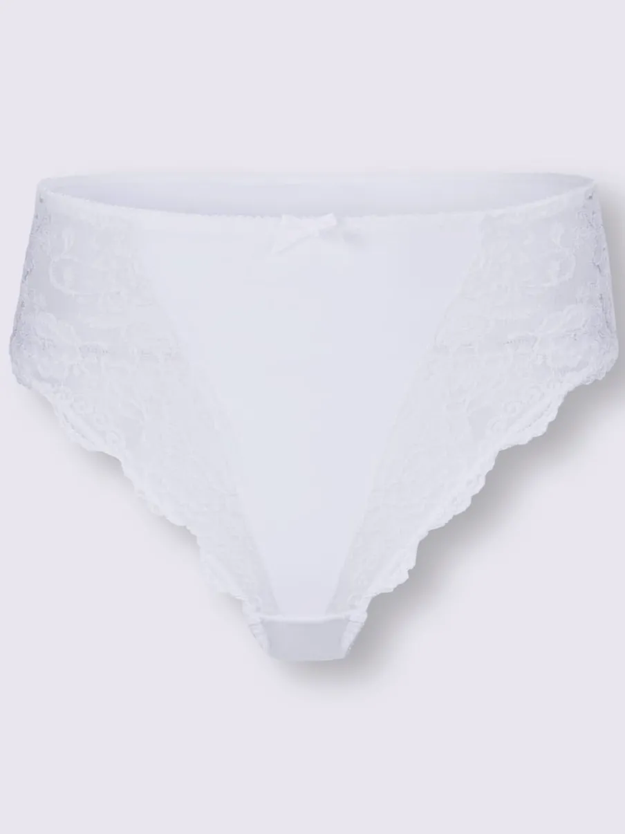 Lot de deux slips avec empiècements en dentelle transparents