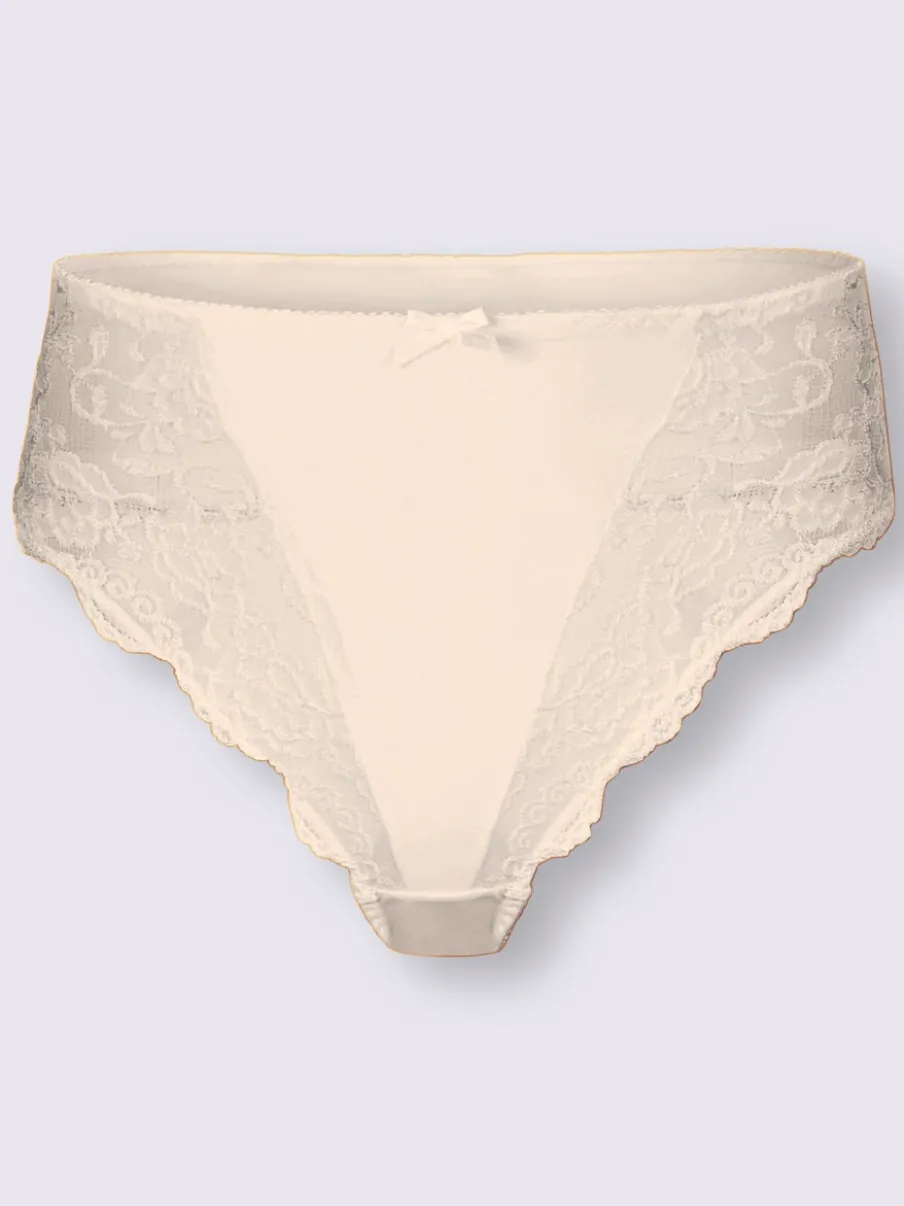 Lot de deux slips avec empiècements en dentelle transparents