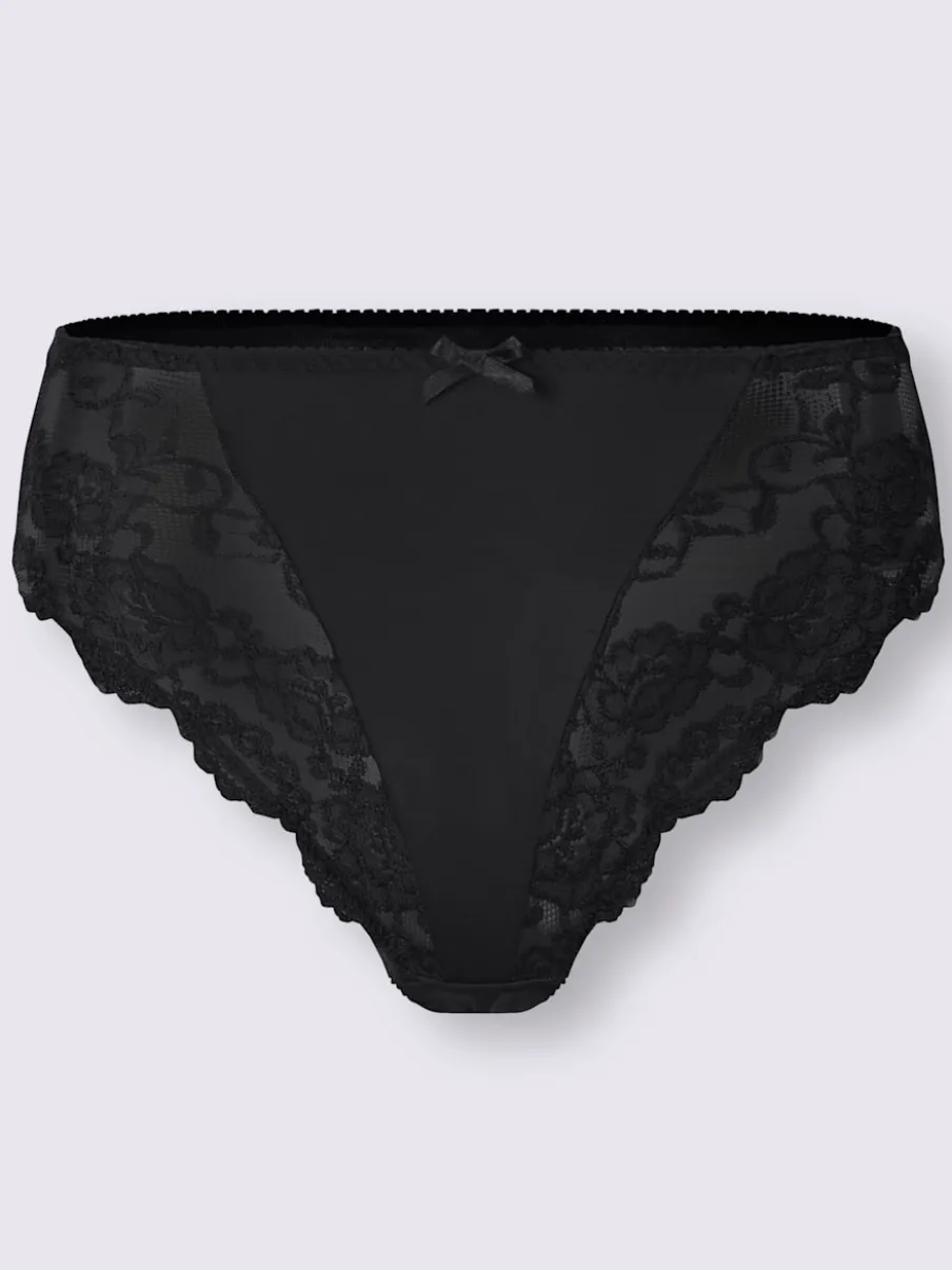 Lot de deux slips avec empiècements en dentelle transparents