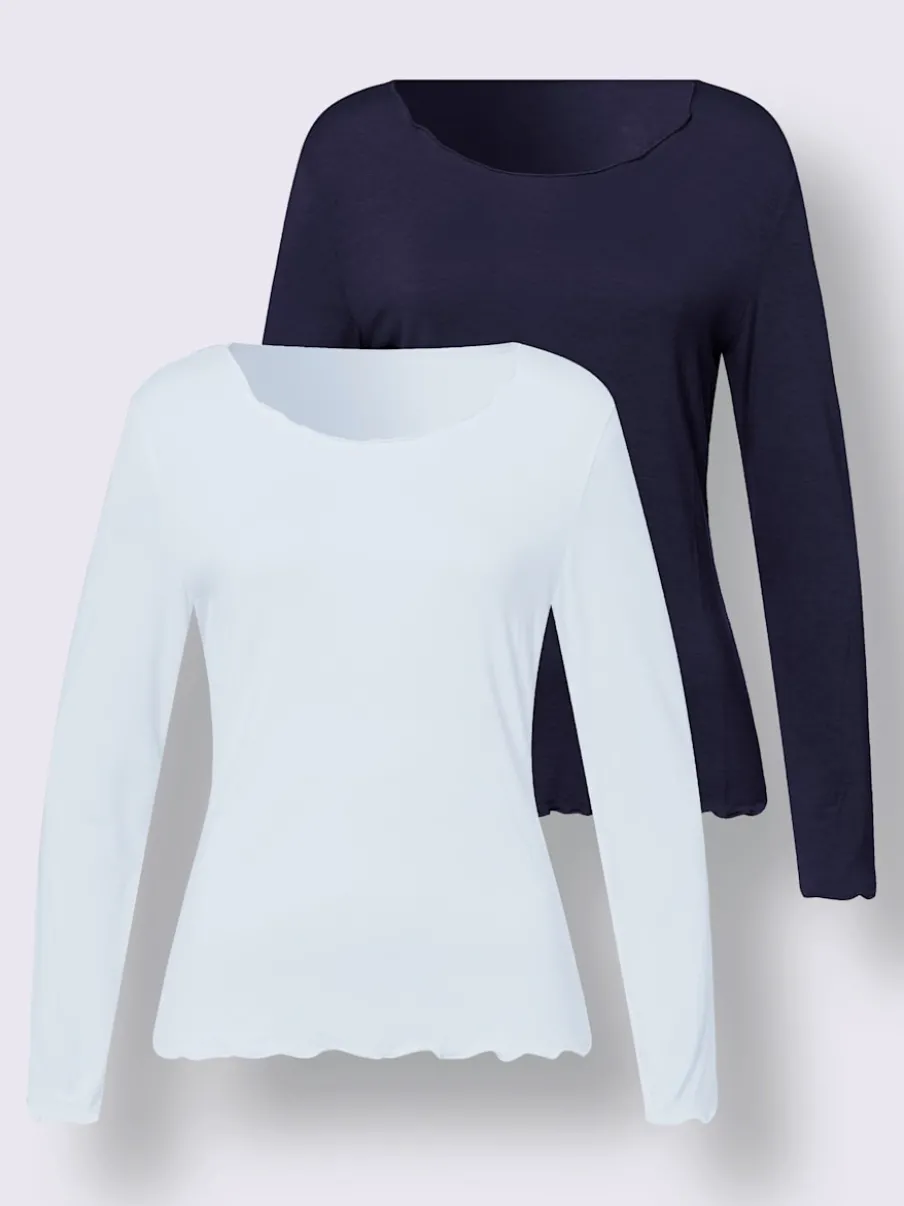 Lot de deux T-shirts légèrement cintrés en viscose douce