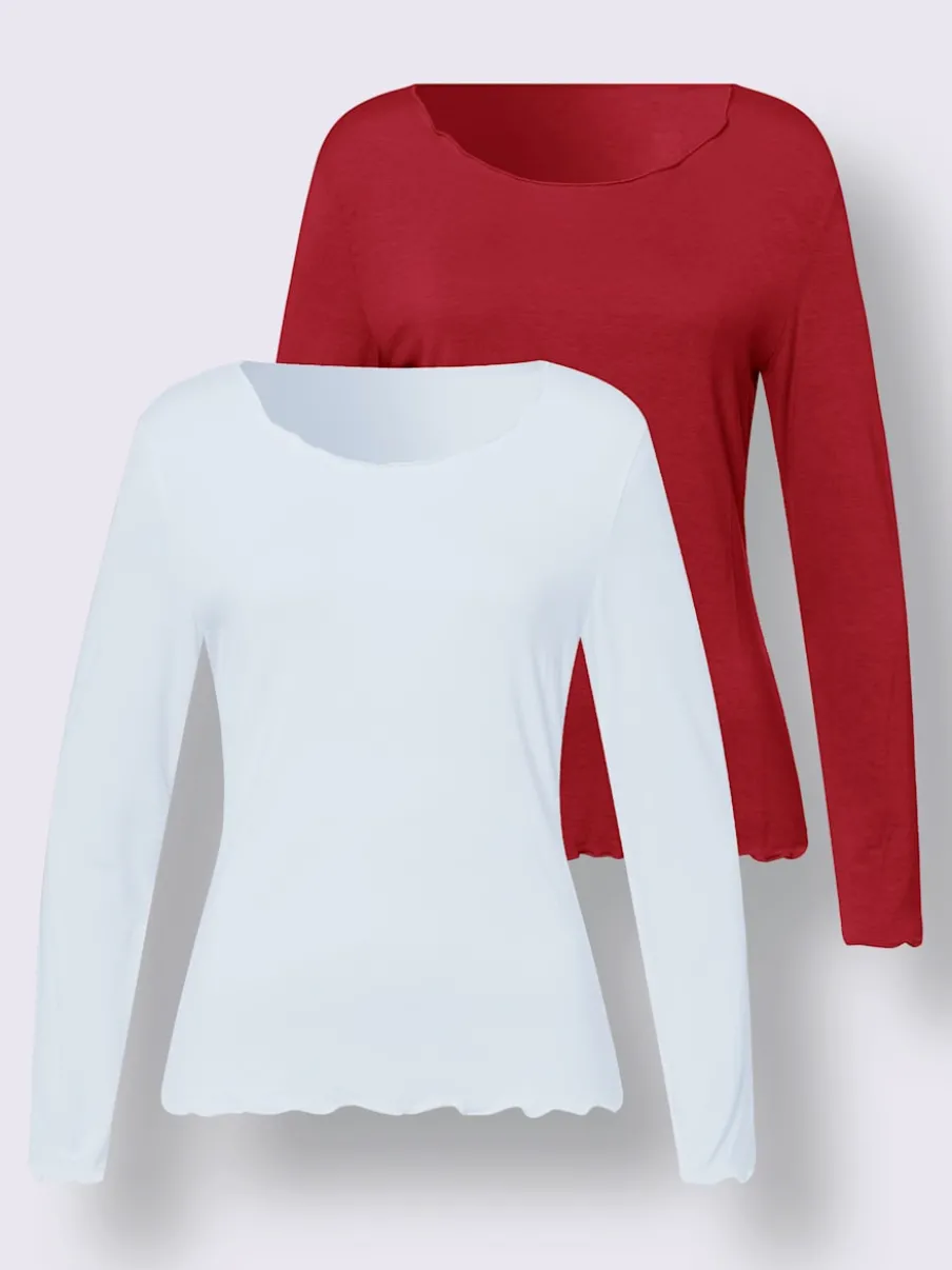 Lot de deux T-shirts légèrement cintrés en viscose douce