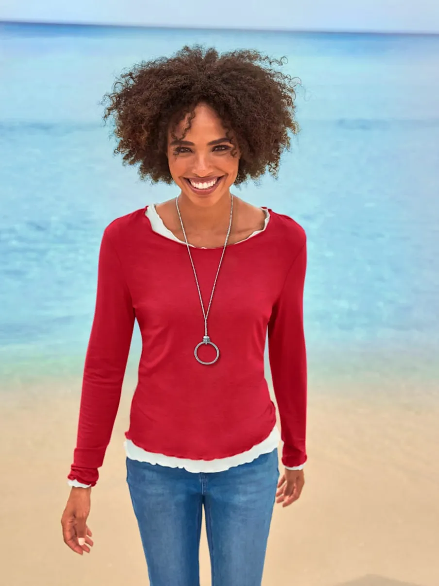 Lot de deux T-shirts légèrement cintrés en viscose douce