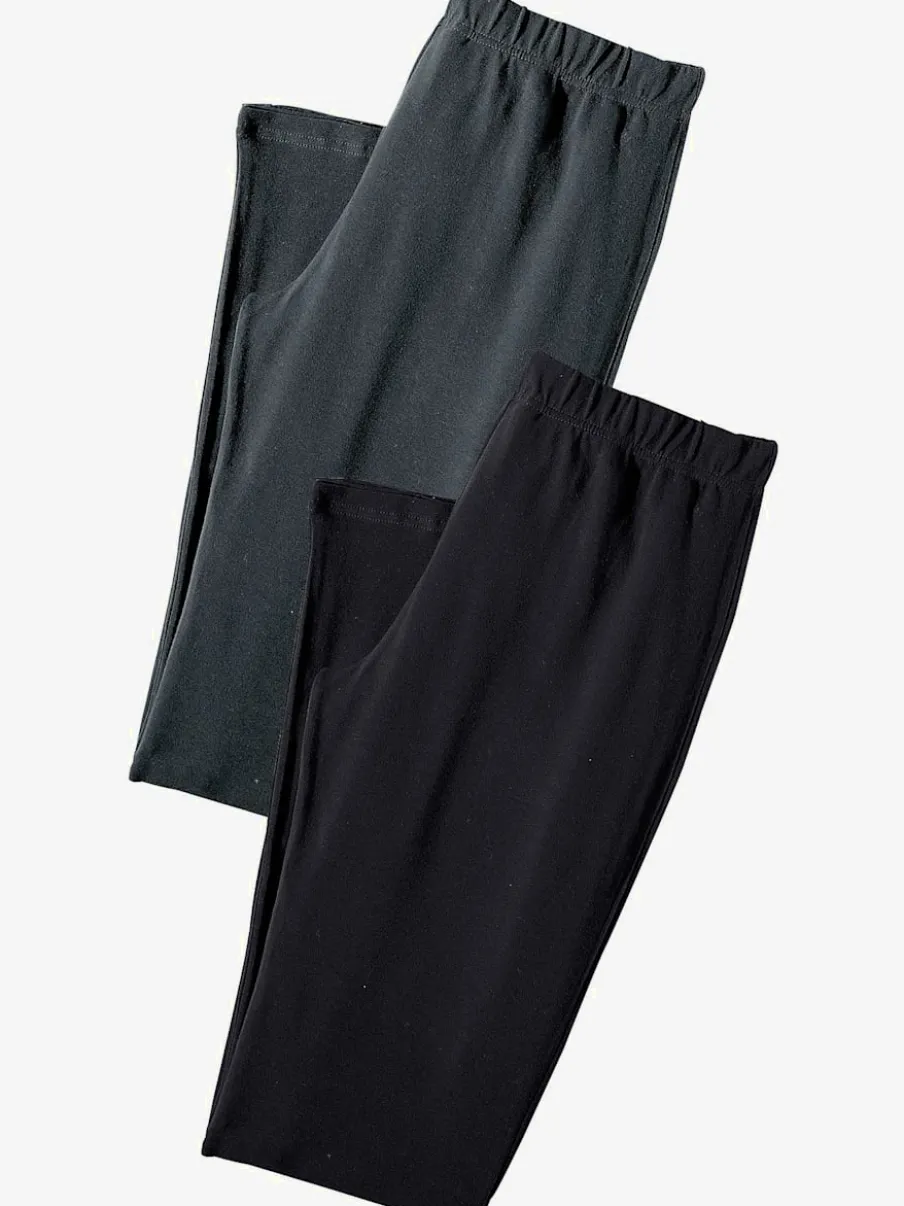 Lot de 2 leggings basiques 3/4 en coton doux