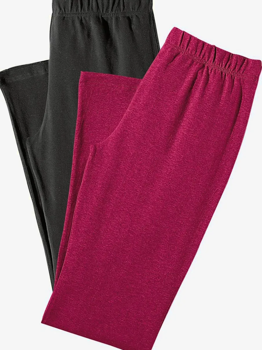 Lot de 2 leggings basiques 3/4 en coton doux