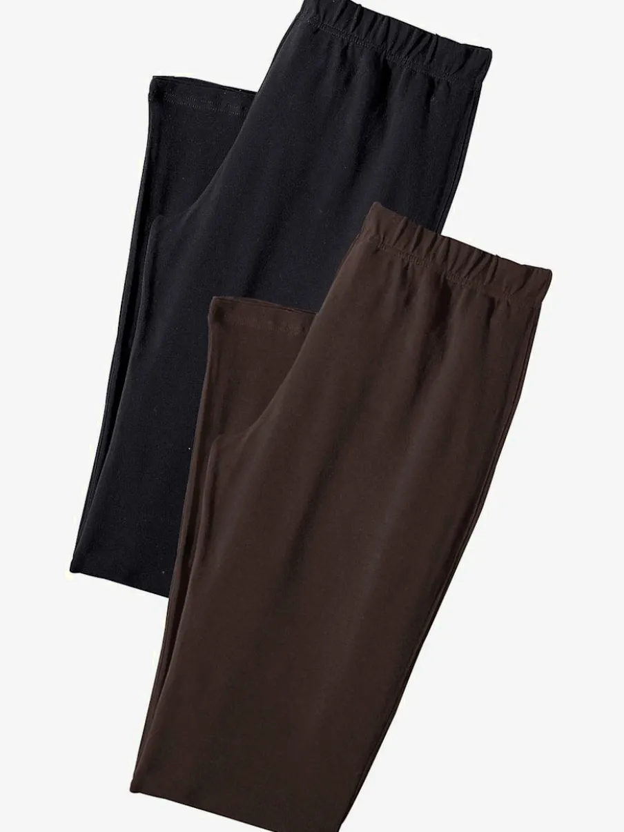 Lot de 2 leggings basiques 3/4 en coton doux