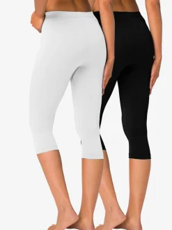 Lot de 2 leggings basiques 3/4 en coton doux