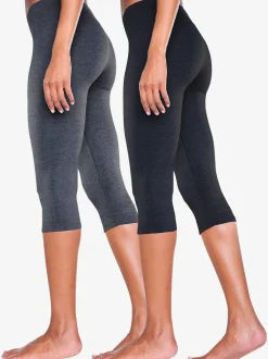 Lot de 2 leggings basiques 3/4 en coton doux