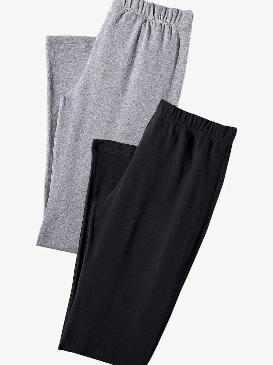 Lot de 2 leggings en coton doux avec élasticité