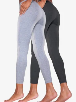 Lot de 2 leggings en coton doux avec élasticité