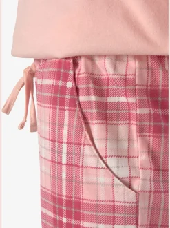 Lot de 2 pyjamas au motif fleuri et à carreaux
