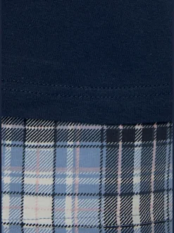 Lot de 2 pyjamas au motif fleuri et à carreaux