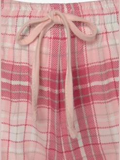 Lot de 2 pyjamas courts au motif fleuri et à carreaux