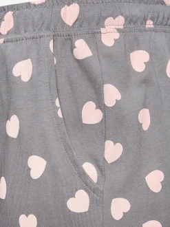 Lot de 2 pyjamas courts avec joli imprimé cœur