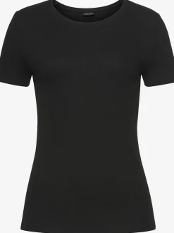 Lot de 2 T-shirts à encolure ronde et manches courtes en viscose côtelée