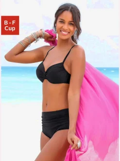 Maillot de bain à armatures avec débardeur à bretelles ajustables et bas taille haute avec fronces