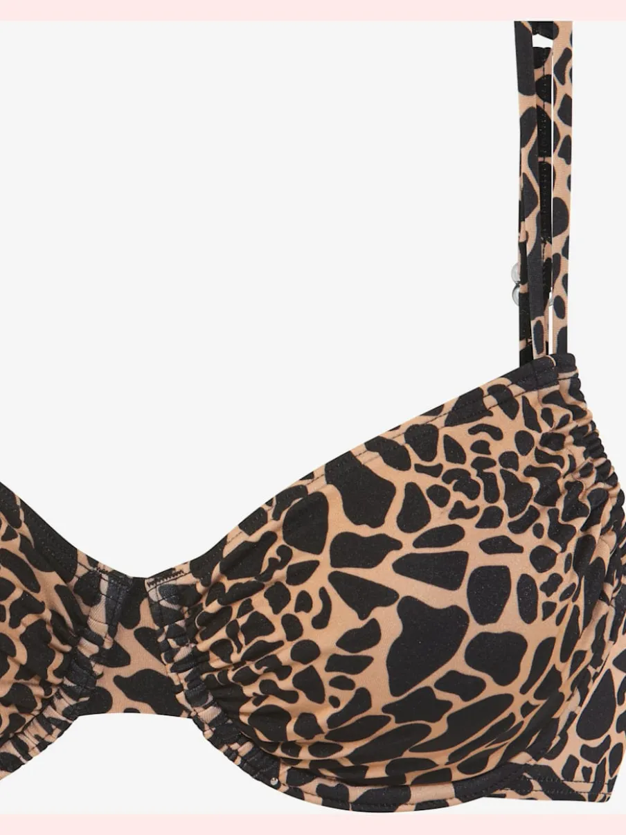 Maillot de bain à armatures avec imprimé animal et bonnets amovibles