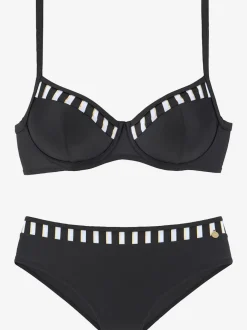 Maillot de bain à armatures avec rayures et bretelles ajustables