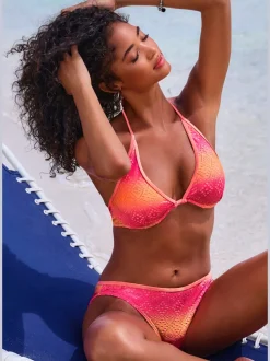 Maillot de bain à armatures avec broderie ajourée et liens à nouer