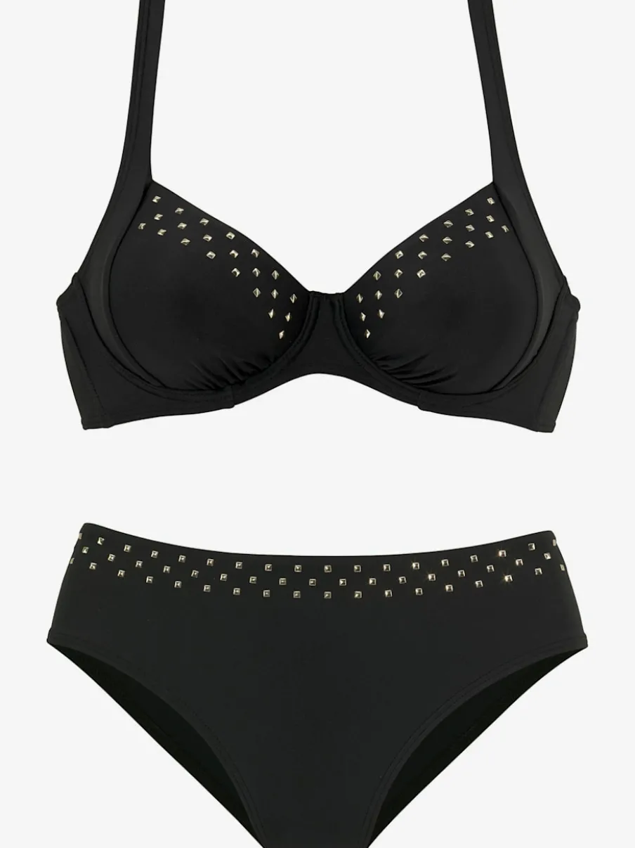 Maillot de bain à armatures avec bretelles réglables et rivets