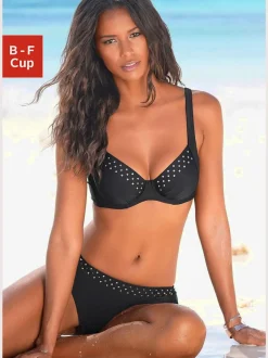 Maillot de bain à armatures avec bretelles réglables et rivets