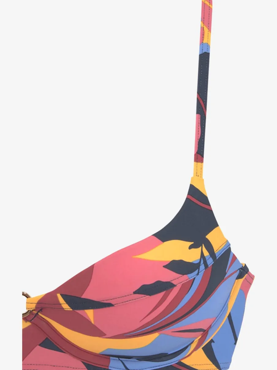 Maillot de bain à armatures avec motif feuilles abstrait