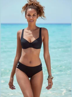 Maillot de bain à armatures avec bretelles réglables et ceinture haute.