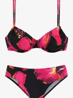 Maillot de bain à armatures avec imprimé floral et bretelles réglables