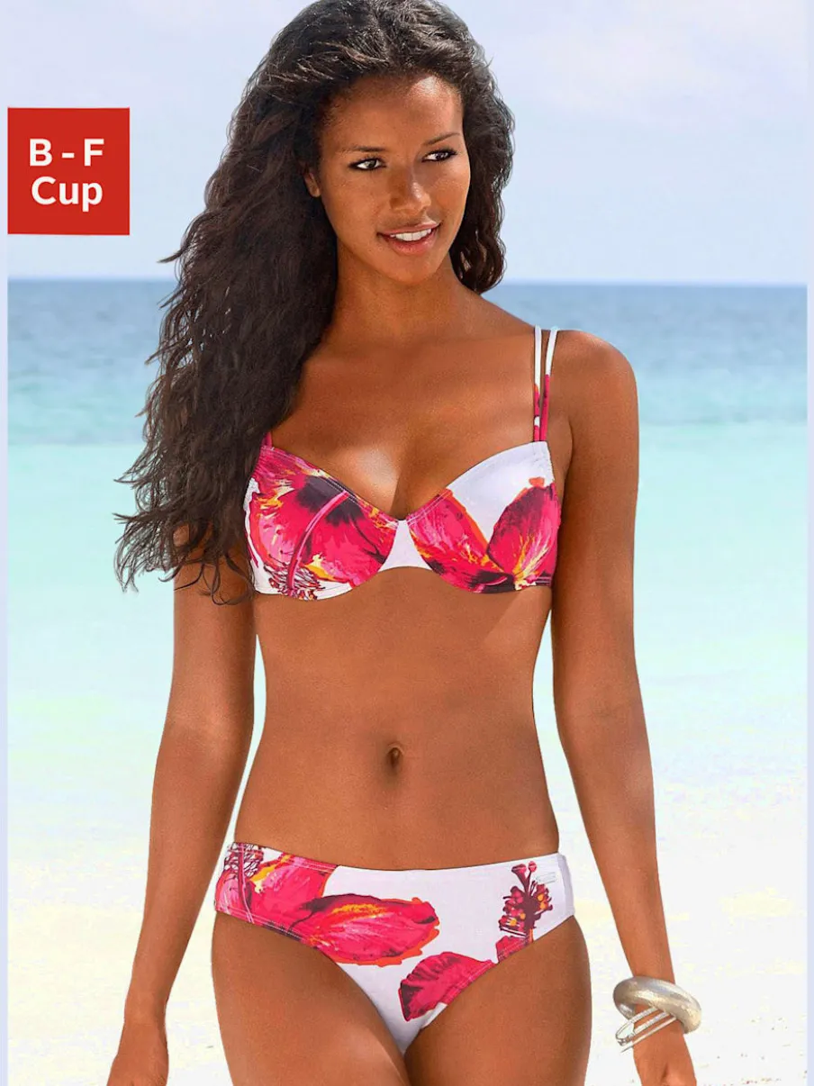Maillot de bain à armatures avec imprimé floral et bretelles réglables