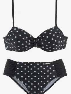 Maillot de bain à armatures avec imprimé pois et bretelles réglables