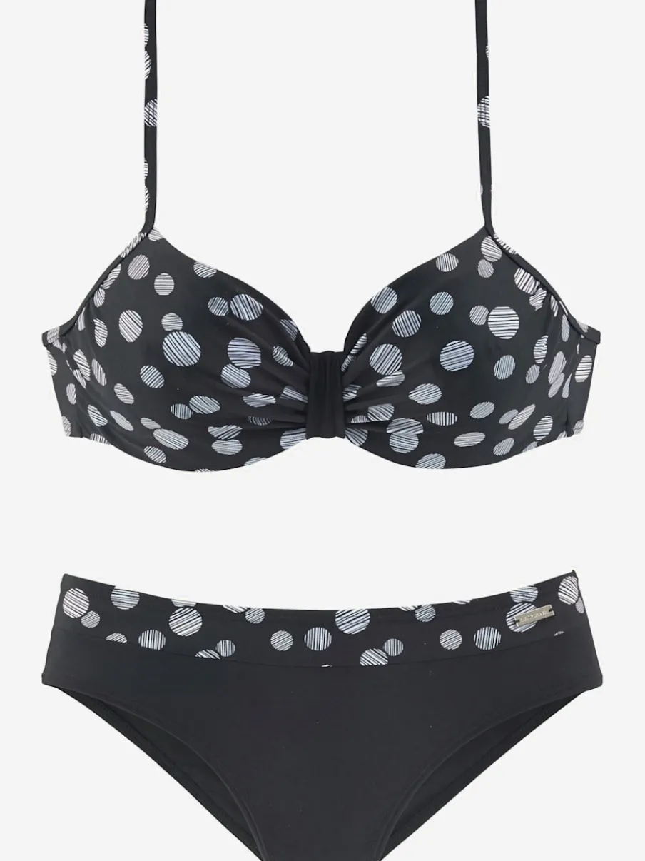 Maillot de bain à armatures avec haut à pois et bretelles ajustables