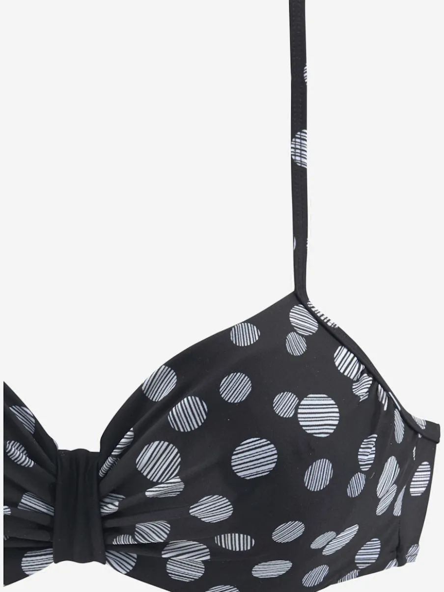 Maillot de bain à armatures avec haut à pois et bretelles ajustables
