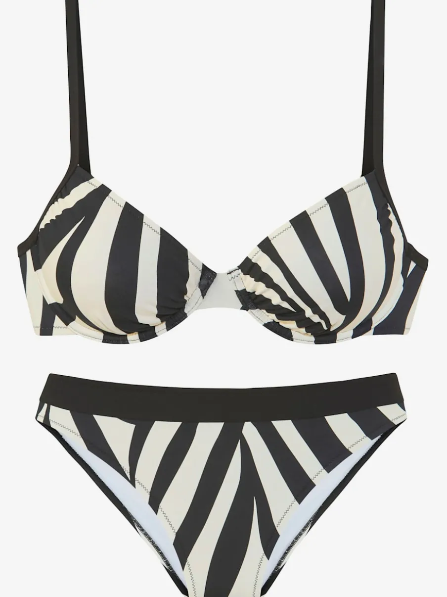 Maillot de bain à armatures avec motifs animal et réglables