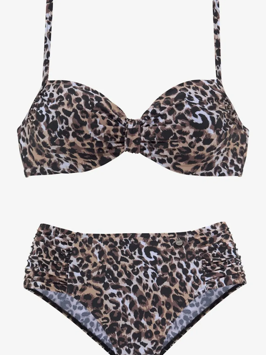 Maillot de bain à armatures et imprimé animal avec bretelles réglables et bas à coupe haute