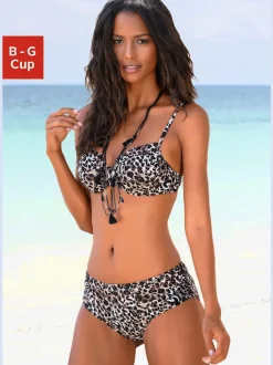 Maillot de bain à armatures et imprimé animal avec bretelles réglables et bas à coupe haute