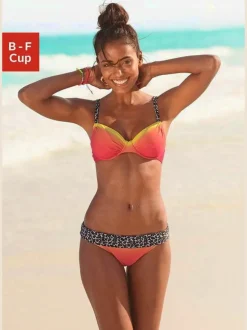 Maillot de bain à armatures imprimé léopard avec bretelles réglables