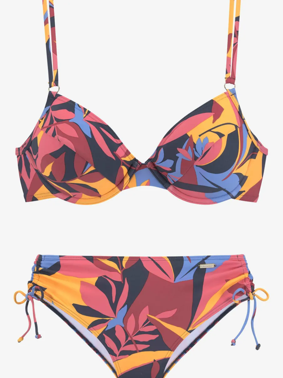 Maillot de bain à armatures imprimé feuilles avec bretelles réglables