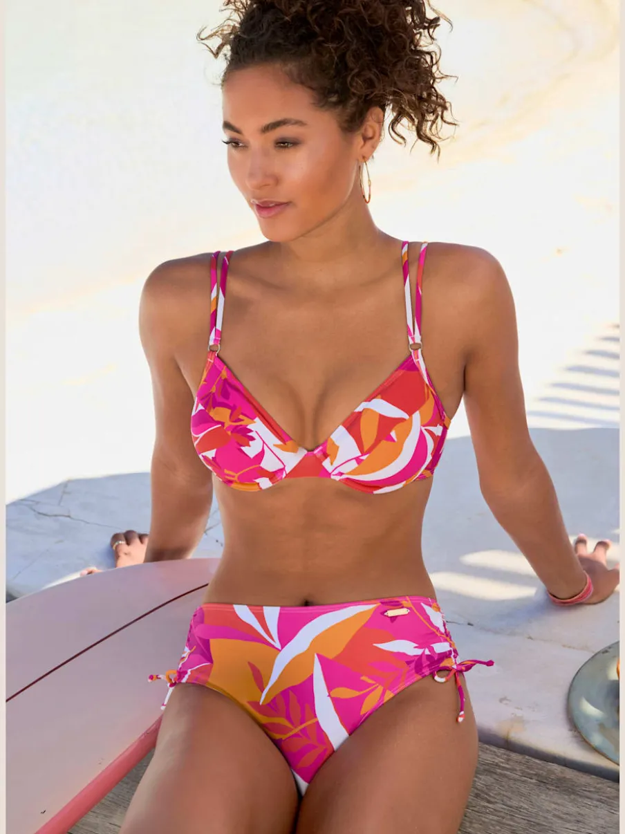 Maillot de bain à armatures imprimé feuilles avec bretelles réglables