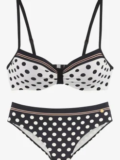 Maillot de bain à armatures motif géométrique bretelles réglables