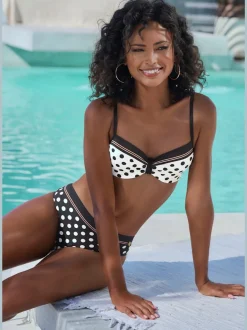 Maillot de bain à armatures motif géométrique bretelles réglables