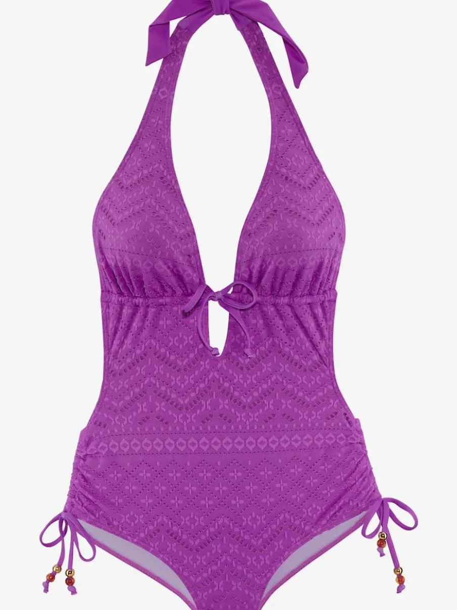 Maillot de bain avec bonnets amovibles et liens réglables