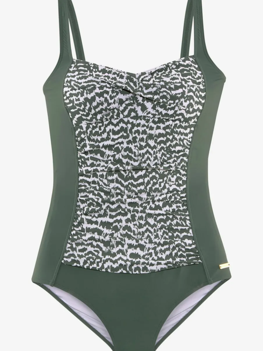 Maillot de bain avec bonnets souples et motif graphique