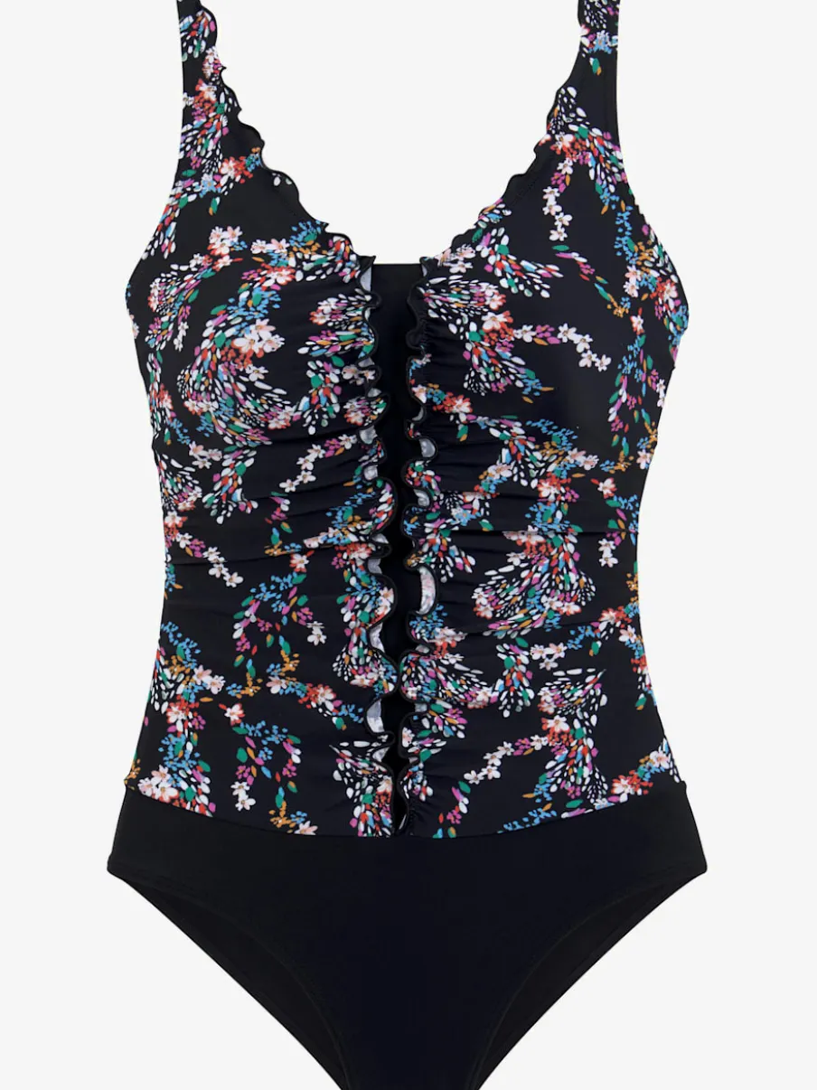 Maillot de bain avec bord volant et bonnets intégrés