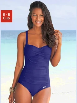 Maillot de bain avec bretelles réglables et fronces raffinées