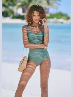 Maillot de bain avec bretelles réglables et fronces raffinées
