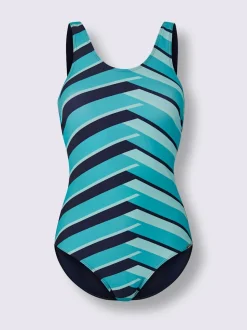 Maillot de bain avec bretelles réglables et motif géométrique