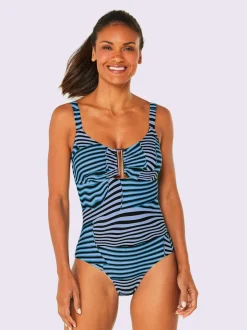 Maillot de bain avec col droit et bretelles réglables
